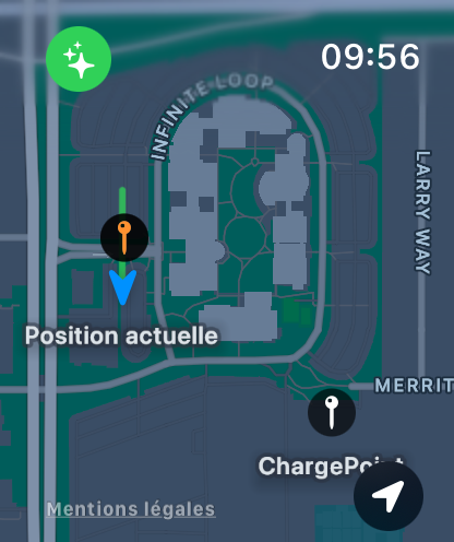 Hike Buddy route map on Apple Watch